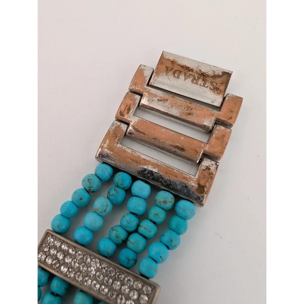 Strada Watch Women 34mm Case Turquoise Beaded 7.25